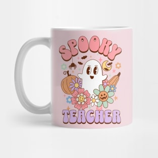 Spooky Teacher Kawaii Ghost Retro Halloween Preppy Aesthetic Mug